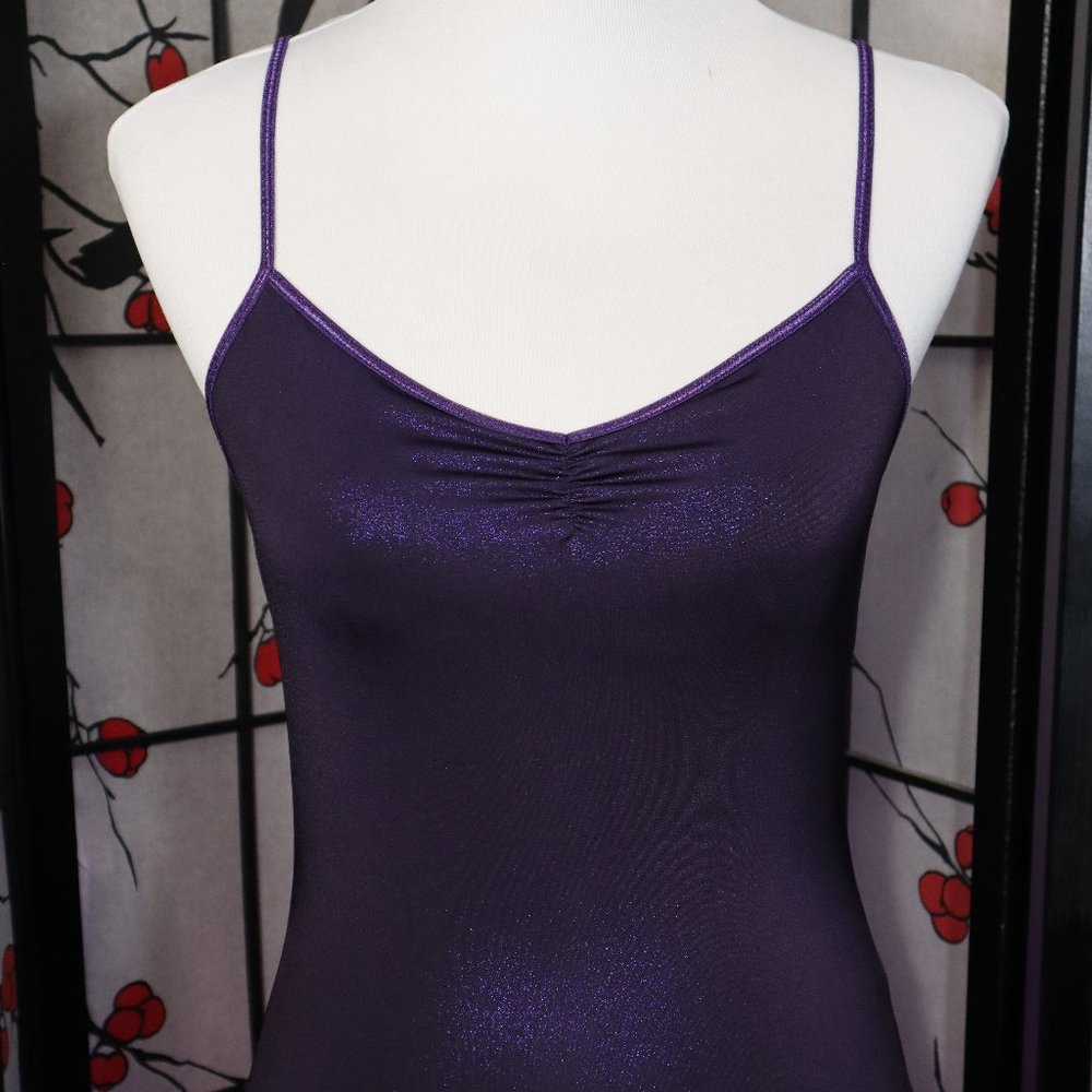 Express Purple Shiny Cami Top, Bra Shelf, Size Small